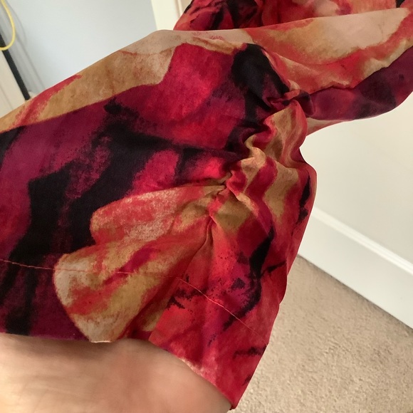 NWT XOXO Multicolor Floral Print Pants Size Medium Ruched Ankles - Picture 3 of 9